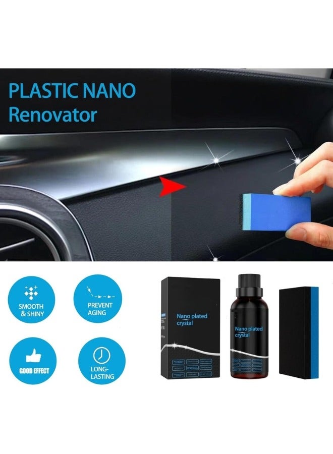 طلاء بلاستيكي منعش، مجموعة تجديد بلاستيكية، عامل طلاء تجديد البلاستيك للسيارة، طلاء منعش من البلاستيك النانو، قطع بلاستيكية طلاء كريستال للسيارة (30 مل) - Image 2